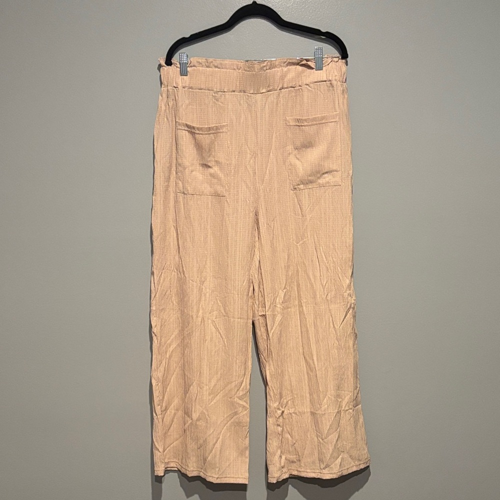 Chic Tan Wide Leg Women's Pants